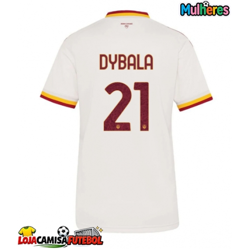 Camisa de Futebol AS Roma Paulo Dybala #21 Equipamento Secundário Mulheres 2026-27 Manga Curta